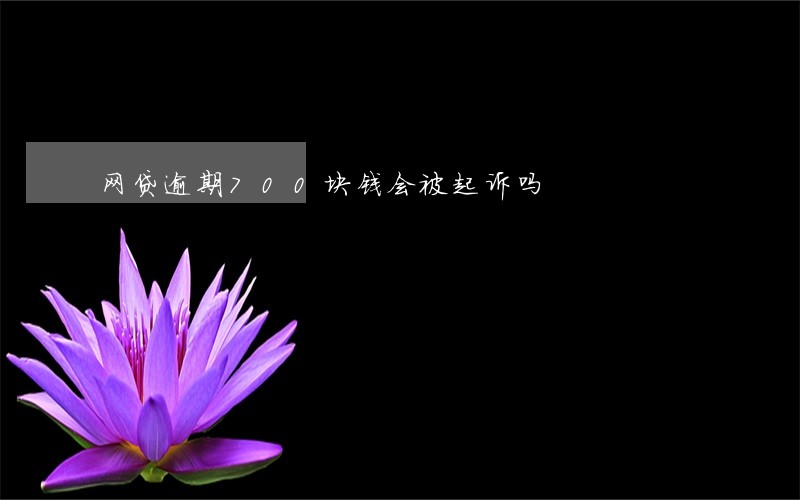 网贷逾期700块钱会被起诉吗