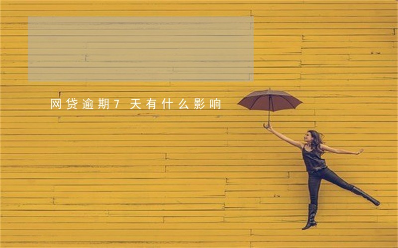 网贷逾期7天有什么影响