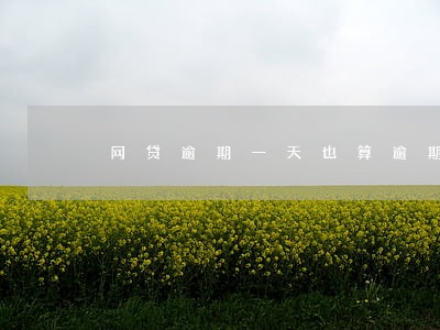 网贷逾期一天也算逾期吗 网贷逾期一天也算逾期吗