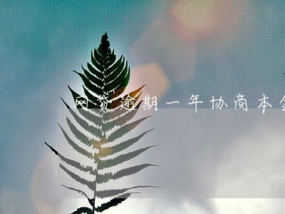 网贷逾期一年协商本金打折 网贷逾期一年协商本金打折