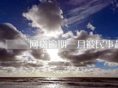 网贷逾期一月被民事起诉 网贷逾期一月被民事起诉