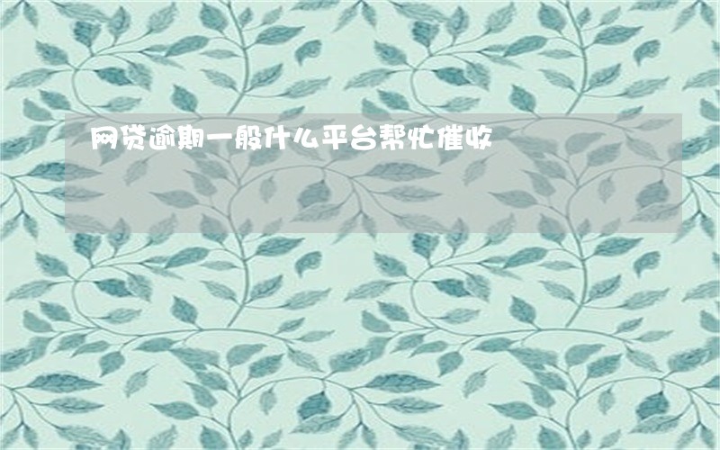 网贷逾期一般什么平台帮忙催收 网贷逾期一般什么平台帮忙催收