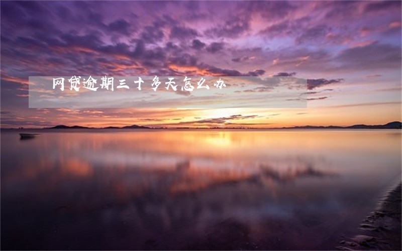 网贷逾期三十多天怎么办 网贷逾期三十多天怎么办