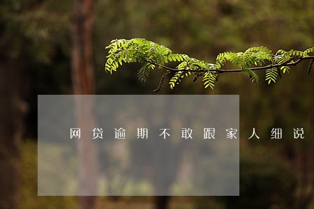 网贷逾期不敢跟家人细说 网贷逾期不敢跟家人细说