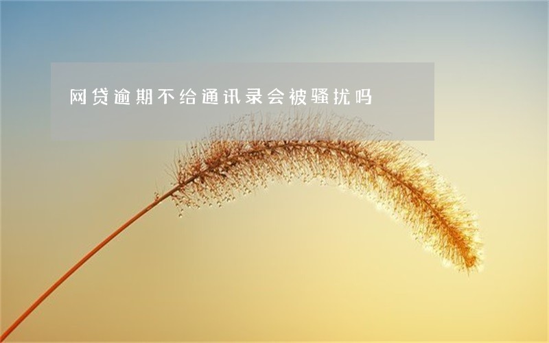 网贷逾期不给通讯录会被骚扰吗 网贷逾期不给通讯录会被骚扰吗