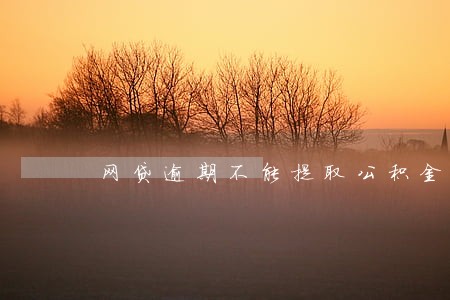 网贷逾期不能提取公积金么 网贷逾期不能提取公积金么