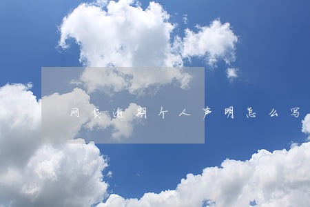 网贷逾期个人声明怎么写 网贷逾期个人声明怎么写