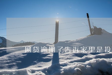 网贷逾期了告诉家里是投资了 网贷逾期了告诉家里是投资了