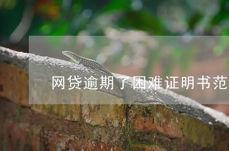 网贷逾期了困难证明书范本 网贷逾期了困难证明书范本