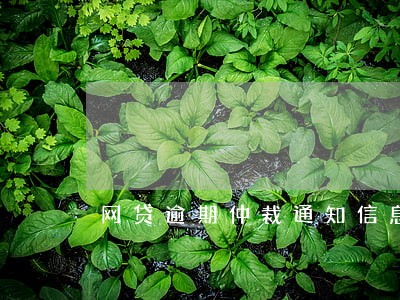 网贷逾期仲裁通知信息 网贷逾期仲裁通知信息