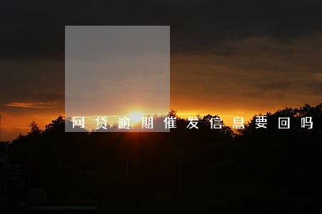 网贷逾期催发信息要回吗 网贷逾期催发信息要回吗