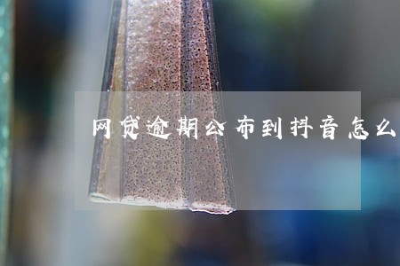 网贷逾期公布到抖音怎么办 网贷逾期公布到抖音怎么办