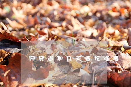 网贷逾期几天会抢征信 网贷逾期几天会抢征信