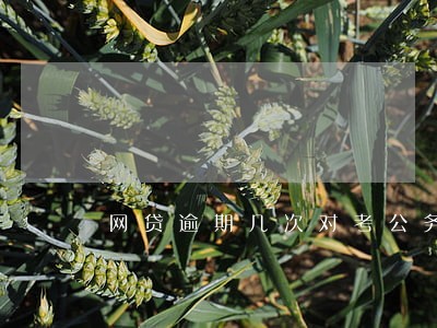 网贷逾期几次对考公务员有影响 网贷逾期几次对考公务员有影响
