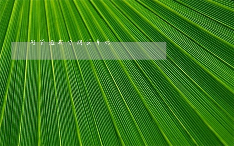 网贷逾期分期买车吗 网贷逾期分期买车吗