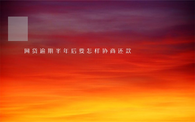 网贷逾期半年后要怎样协商还款