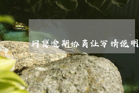 网贷逾期协商让写情说明能写吗 网贷逾期协商让写情说明能写吗