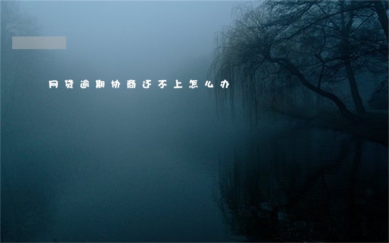 网贷逾期协商还不上怎么办 网贷逾期协商还不上怎么办