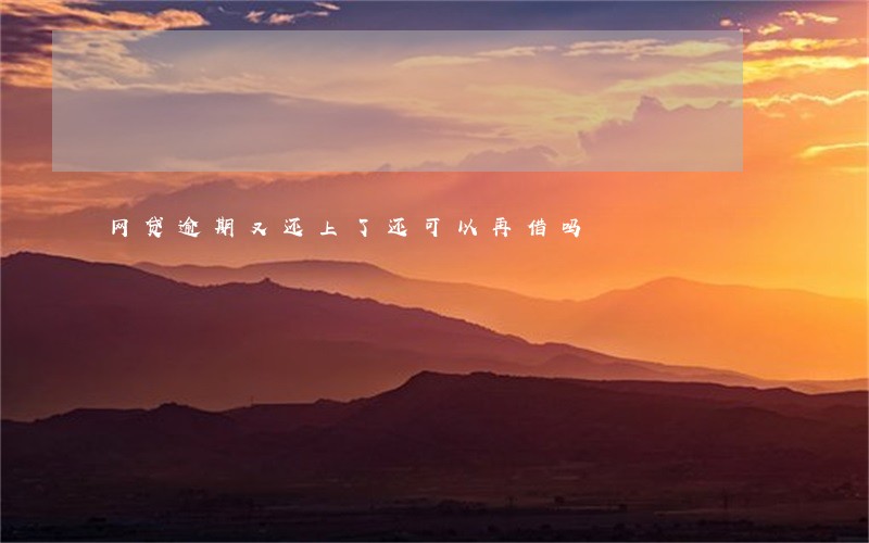 网贷逾期又还上了还可以再借吗 网贷逾期又还上了还可以再借吗