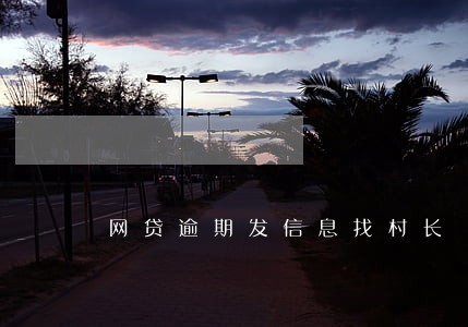 网贷逾期发信息找村长 网贷逾期发信息找村长