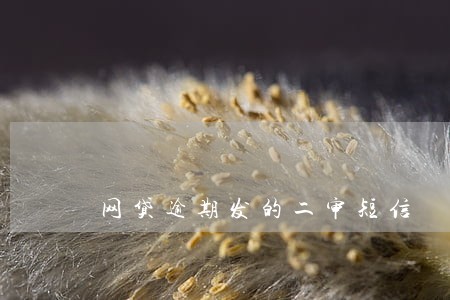 网贷逾期发的二审短信 网贷逾期发的二审短信