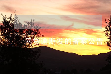 网贷逾期发的备案公告 网贷逾期发的备案公告