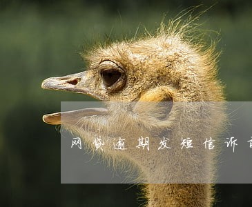 网贷逾期发短信诉前通知 网贷逾期发短信诉前通知