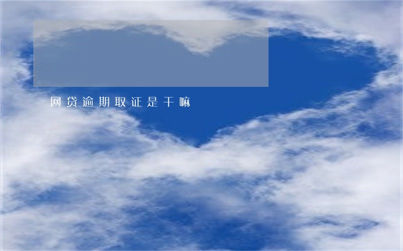 网贷逾期取证是干嘛 网贷逾期取证是干嘛