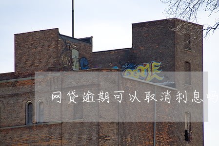 网贷逾期可以取消利息吗