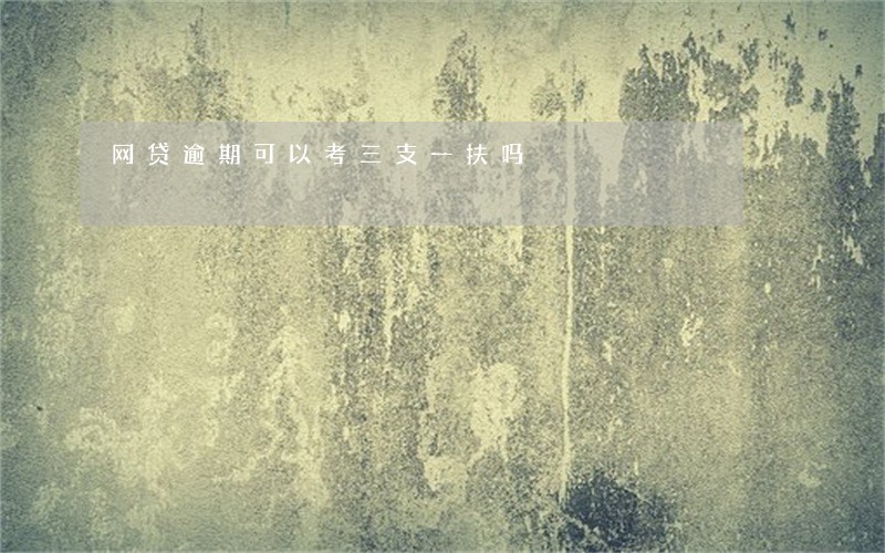 网贷逾期可以考三支一扶吗 网贷逾期可以考三支一扶吗