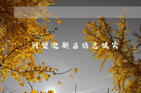 网贷逾期后信息核实 网贷逾期后信息核实