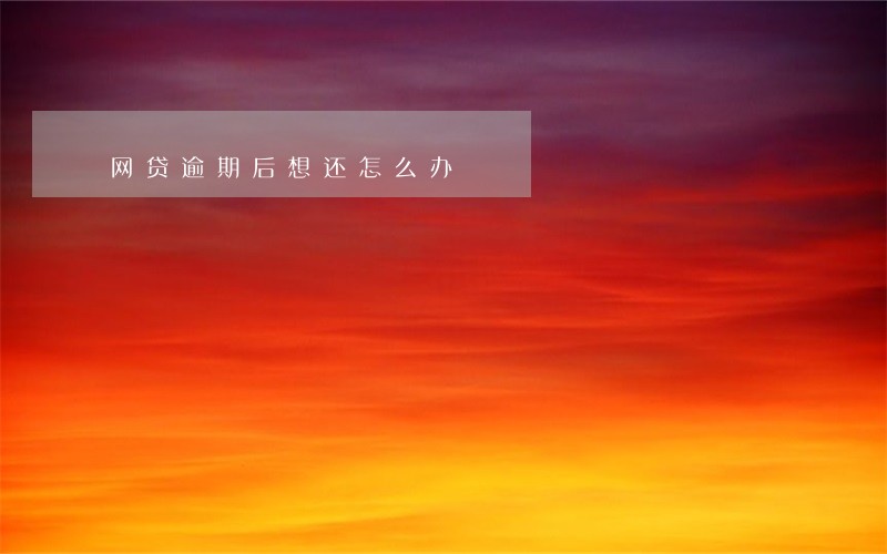 网贷逾期后想还怎么办 网贷逾期后想还怎么办