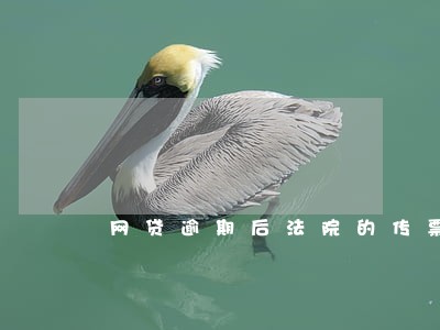 网贷逾期后法院的传票 网贷逾期后法院的传票