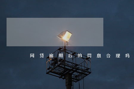 网贷逾期后的罚息合理吗 网贷逾期后的罚息合理吗
