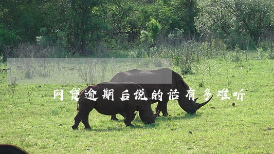网贷逾期后说的话有多难听 网贷逾期后说的话有多难听