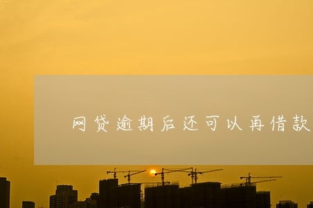 网贷逾期后还可以再借款吗 网贷逾期后还可以再借款吗