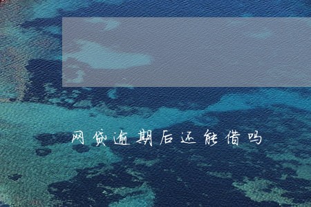 网贷逾期后还能借吗 网贷逾期后还能借吗