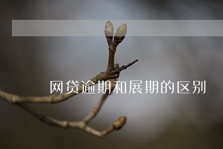 网贷逾期和展期的区别 网贷逾期和展期的区别
