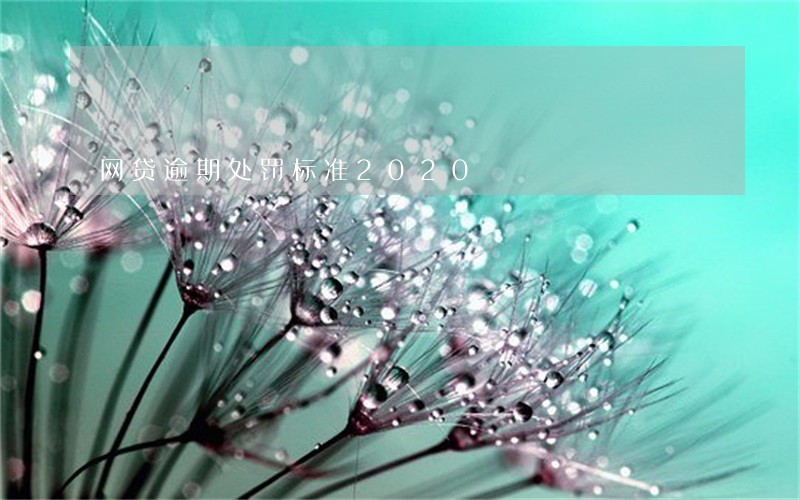 网贷逾期处罚标准2020 网贷逾期处罚标准2020