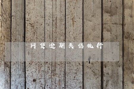 网贷逾期失信执行 网贷逾期失信执行