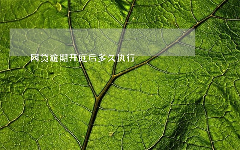 网贷逾期开庭后多久执行 网贷逾期开庭后多久执行