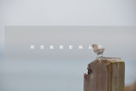 网贷逾期影响放款 网贷逾期影响放款