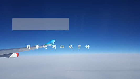 网贷逾期征信申诉 网贷逾期征信申诉