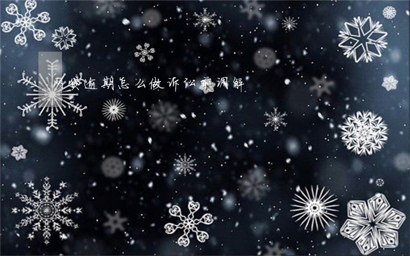 网贷逾期怎么做诉讼前调解 网贷逾期怎么做诉讼前调解