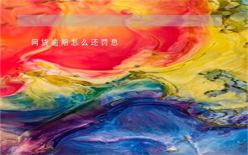 网贷逾期怎么还罚息
