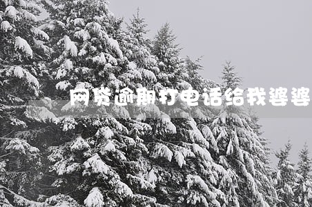 网贷逾期打电话给我婆婆了 网贷逾期打电话给我婆婆了