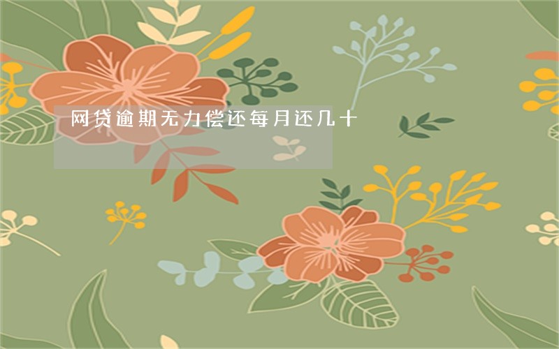 网贷逾期无力偿还每月还几十 网贷逾期无力偿还每月还几十