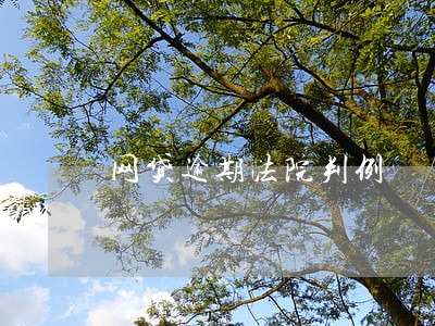 网贷逾期法院判例 网贷逾期法院判例