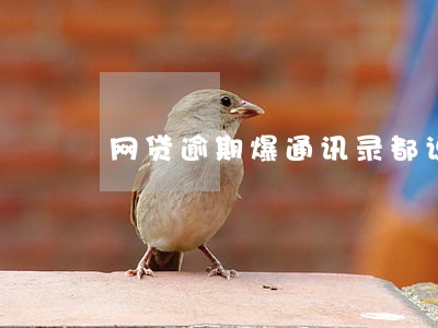 网贷逾期爆通讯录都说什么
