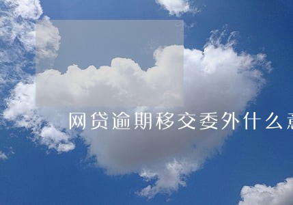 网贷逾期移交委外什么意思 网贷逾期移交委外什么意思